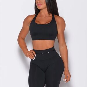 Bombshell sportswear, barbell sports bra, black size S